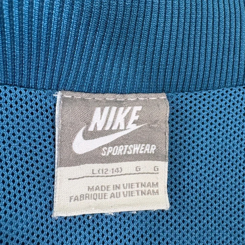 Nike Windbreaker Women Large Blue Sportswear y2k Full Zip Lightweight 274518-422
